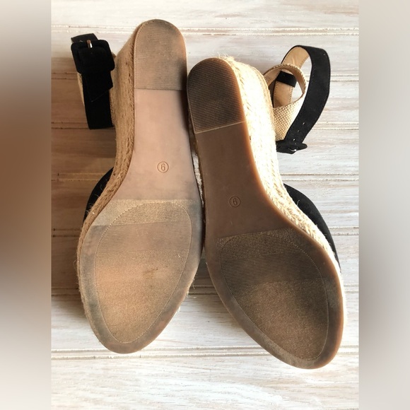 Women’s LOFT Outlet Black Espadrille Wedge Heels – Size 9 - Picture 5 of 7